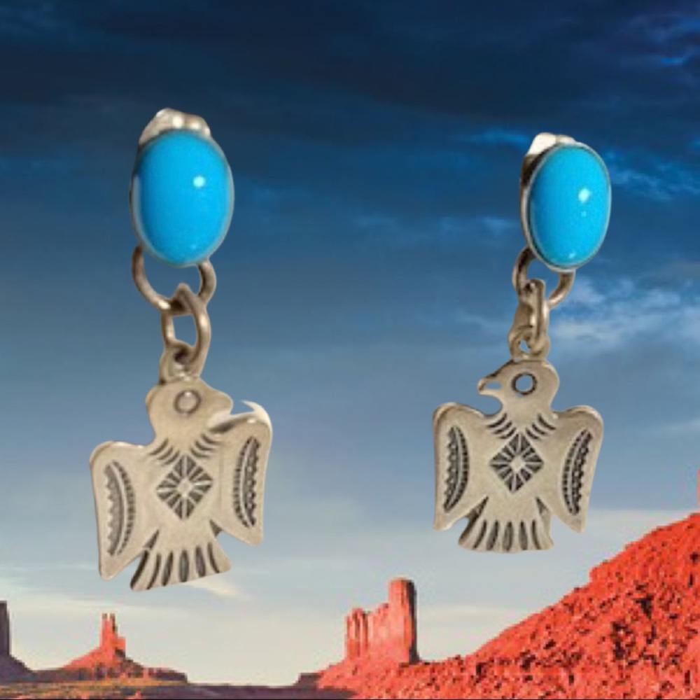 Sterling Silver Southwestern Thunderbird Earrings